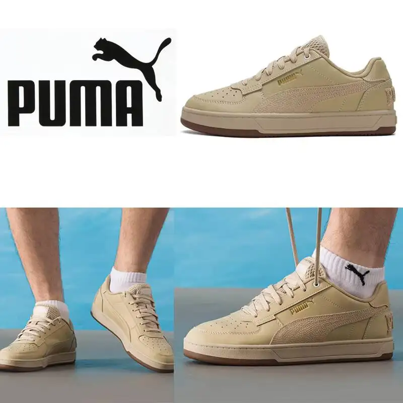 2026 new PUMA Unisex Retro Low Top Skate Sneakers 39508205 Off White Gold Accent Leather Upper Casual ShoesUpper Casual Shoes