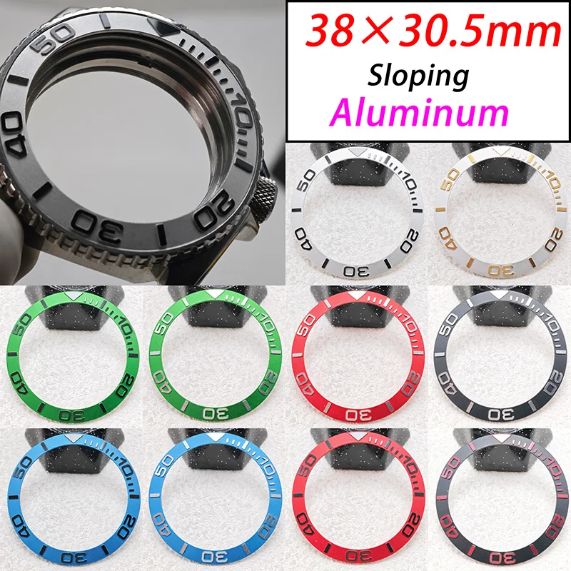 38mm SUB Watch Bezel Insert Ring Aluminium Slope Fits SKX007 SKX009 SRPD 40mm Watch Case NH35 Watch Ring Inserts Repair Parts