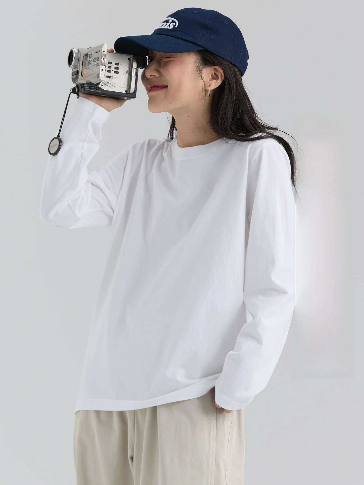 

Spring New Long Sve Women's T-irt Loose Fit round Ne Pure Cotton Base irt Korean Sle Commute Faion Dwind2026