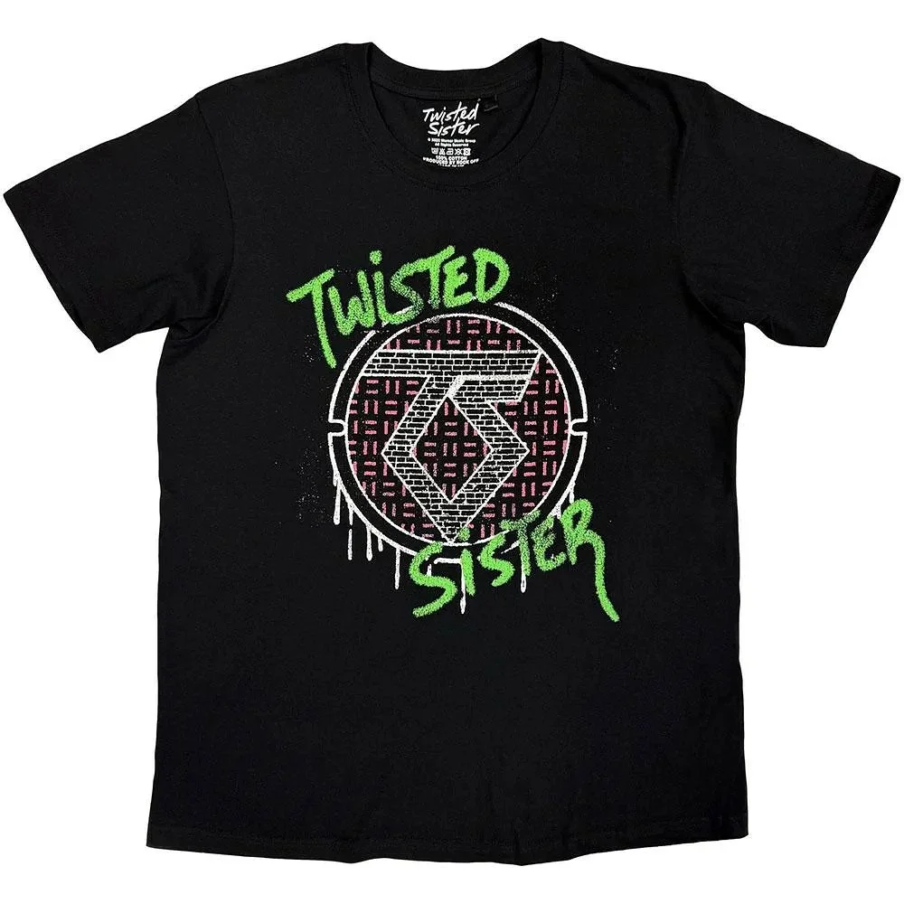 Twisted Sister Circle Logo T-Shirt Vintage 80s Hair Metal Rock Band Graphic Unisex Oversized Cotton Tee