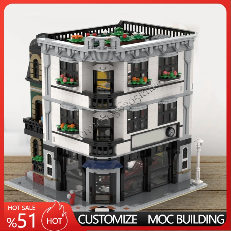 

3223 шт. MOC на заказ городская уличная сцена модульный автомобиль выставочный зал модель строительные блоки образовательная сборка детские игрушки подарки-сюрпризы