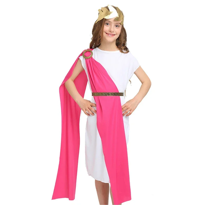 Costume de Toge Grecque pour Enfant Fille et Garçon, Vêtement de Cosplay d'Halloween, Mythe Grec des Prairies, Nobilité Romaine, Aphrodite, 202 éna