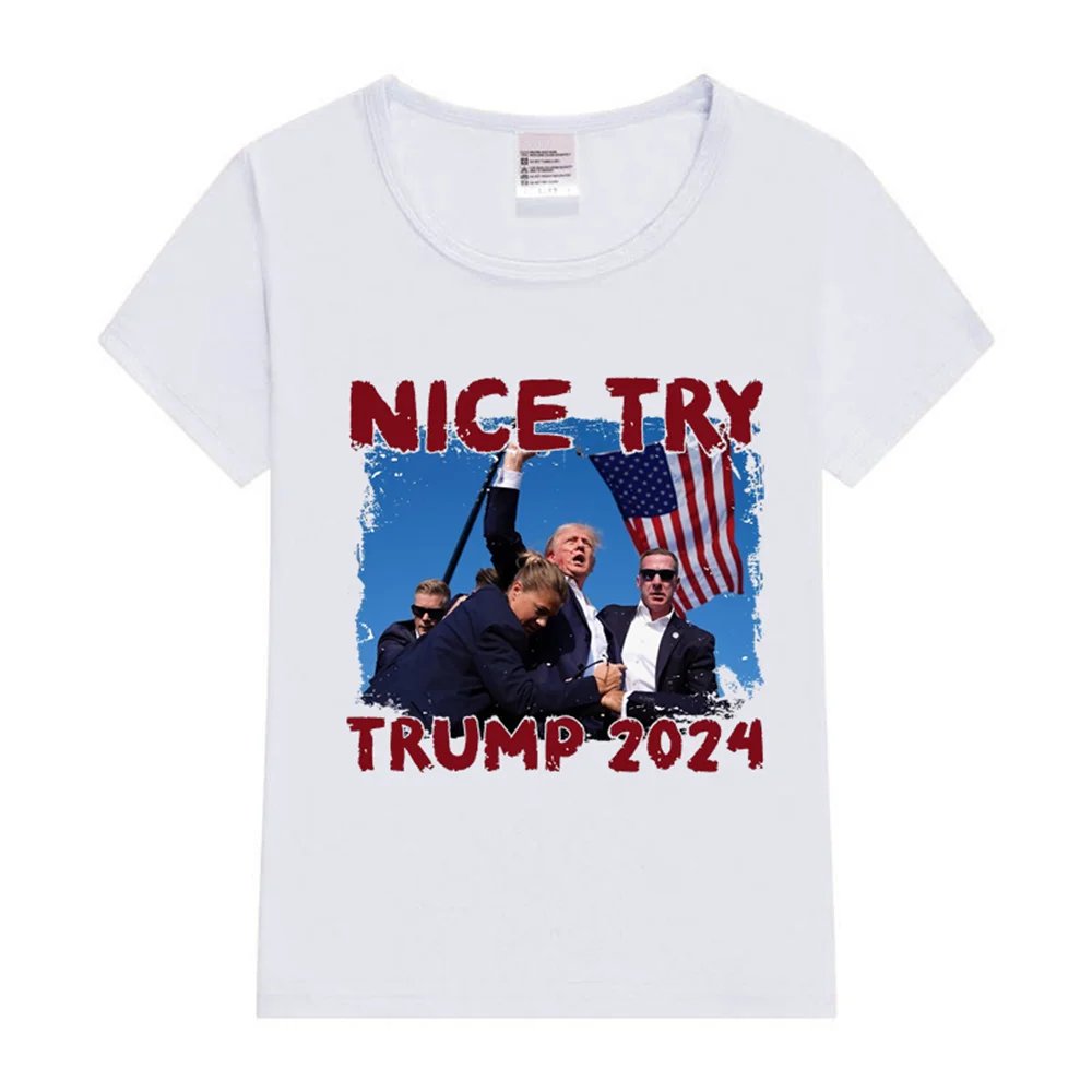

2024 Trump Fight Trump Shot Fight Trump assassination 2024 Election Kids T-Shirt Boys Girls Short Sleeve Cool Shirt Tops Tee