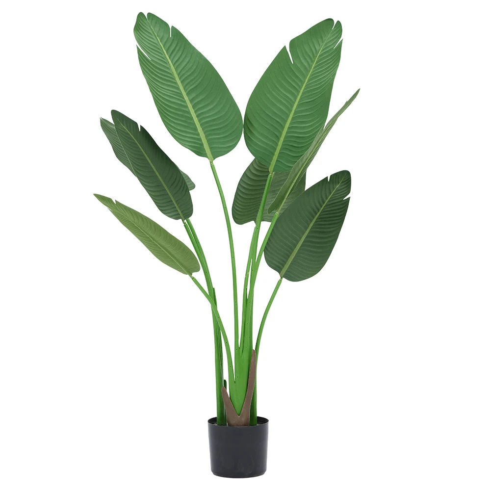 

Artificial Bird of Paradise Plant 4ft Tall Fake Palm Tree Faux Tree Plants in Pot for Indoor Outdoor Home Office Floor Corner