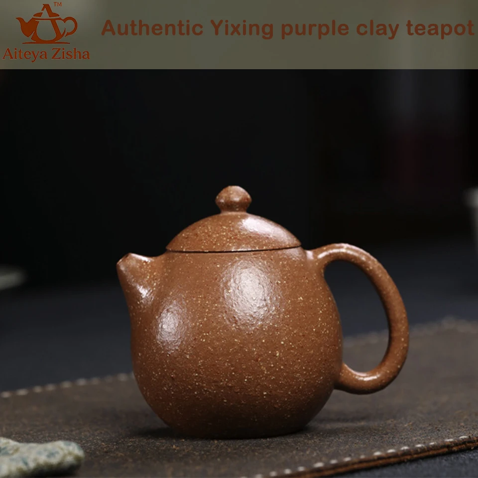 Yixing Handmade Purple Clay Teapot Raw Ore 16 Mesh Gold Sand Sloping Mud Dragon Egg Kung Fu Tea Set Teapot Health Pot