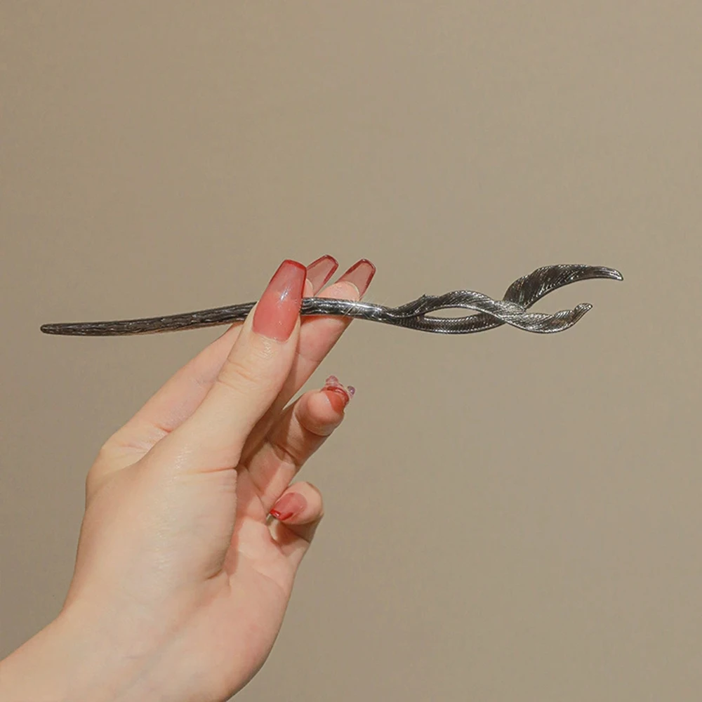 1/2 قطعة خمر النمط الصيني ذيل السمكة العصي النساء بسيطة المعادن زهرة ذيل حصان دبوس الشعر عصا رائعة غطاء الرأس اكسسوارات #5