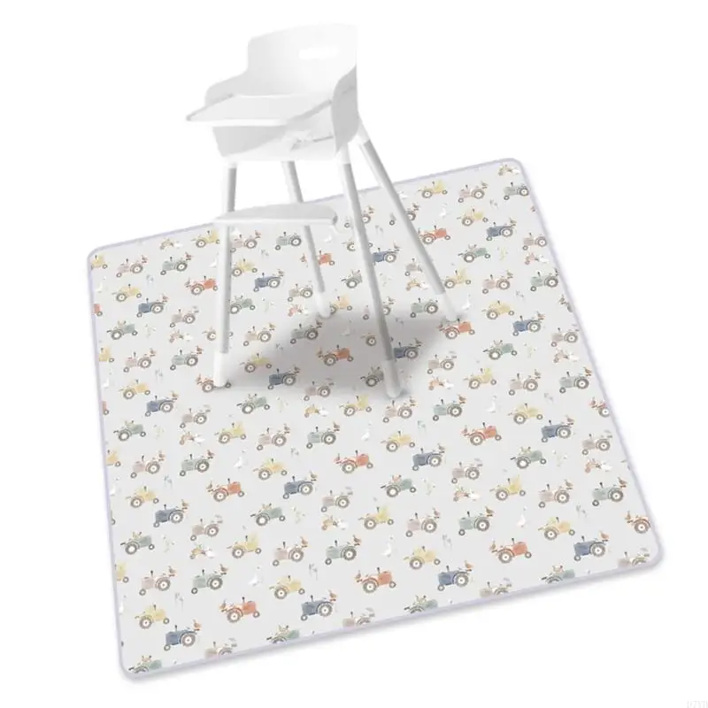 D7YD Hochstuhl-Bodenmatte, wasserdichte und waschbare Baby-Spielmatte zum Füttern und Krabbeln von Kleinkindern, 130 x 130