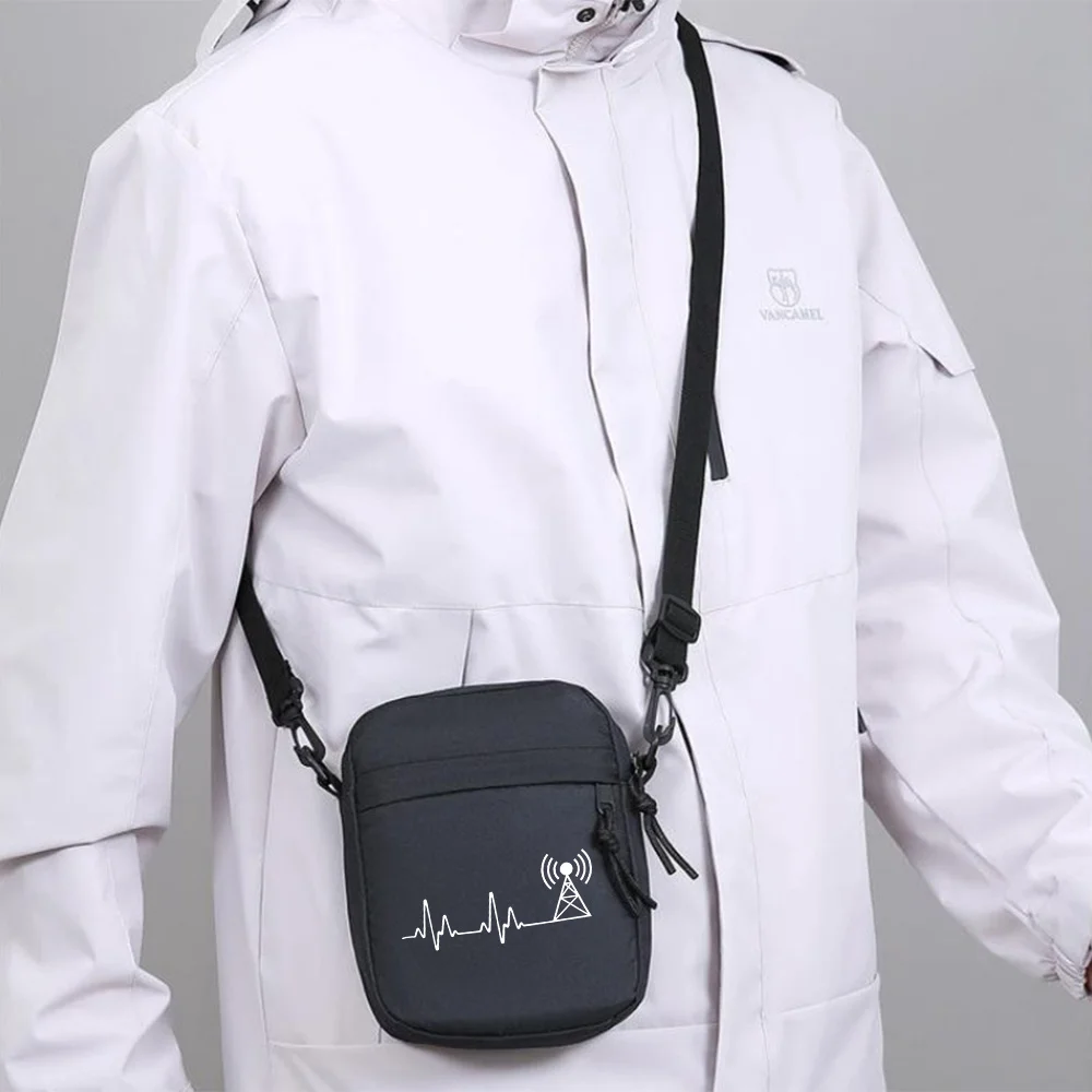 Signal wave tower heartbeat radio Men Crossbody Bag Single Shoulder Women Cartoon Anime Film Printing Design Unisex view 6