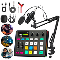 Broadcast Live Sound Card Quipment Podcast Gaming Audio mixer With Microphone Set DJ Device For Audio Recording Live Streaming