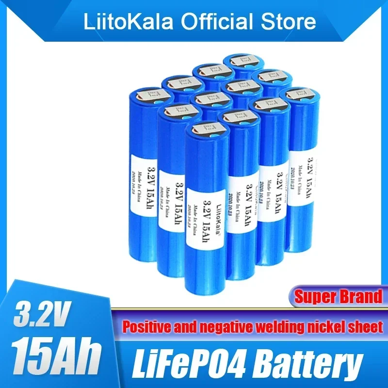Литиевый аккумулятор LiitoKala, аккумулятор LiFePO4, 3,2 В, 15 Ач, 12 В, 24 В, электронный скутер, электроинструменты, DIY, 33140, 1-6 шт.