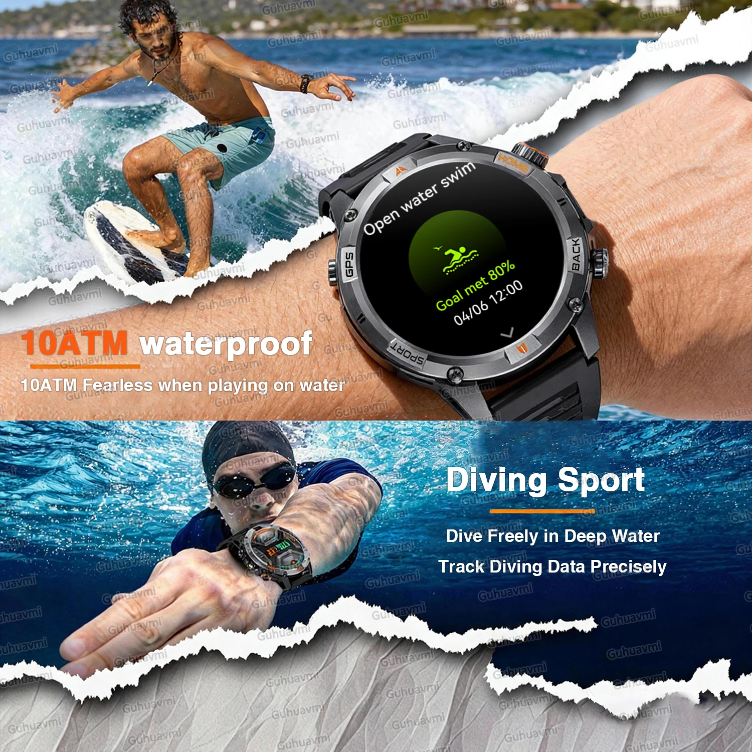 2025New Military Built-in GPS Adult Smart Watch Compass Flashlight Bluetooth Call Men Outdoor 10ATM Waterproof Sports Smartwatch