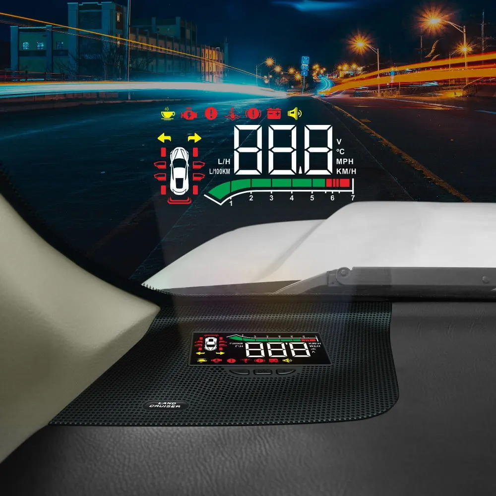 Car LED Projector For Toyota Land Cruiser LC 200 J200 V8 2016-2021 HUD Head-Up Display Windshield Driving Assistance Accessories view 3