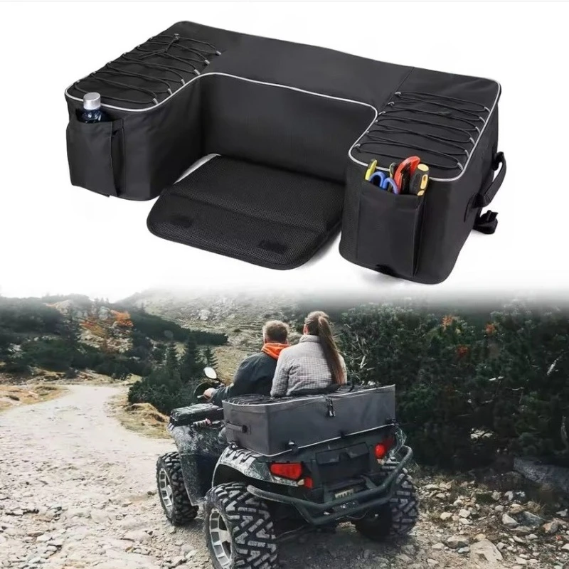 Beach Motorcycle Seat Bag Cross-Country Saddle Storage Bag Mountain ATV Seat Tail Bag with Tool Pockets