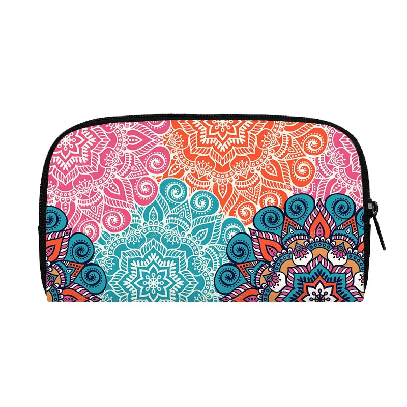 3D Mandala Flower Printed Wallet Woman Flower Printing Coin Case ID Card Bag Multicolor Pattern Money Bags Gift