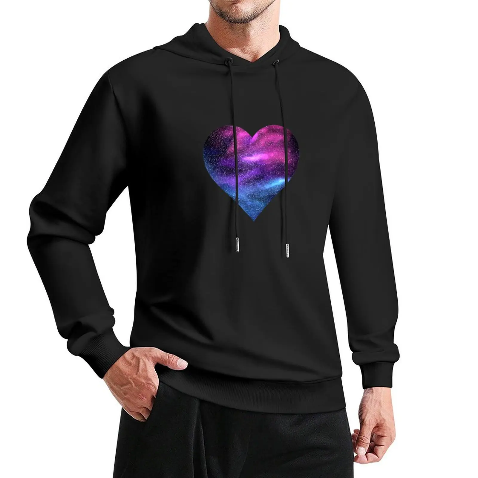 Bi Flag Galaxy Heart Pullover Hoodie fashion men men's sweat-shirt set men's winter sweater pullover hoodies