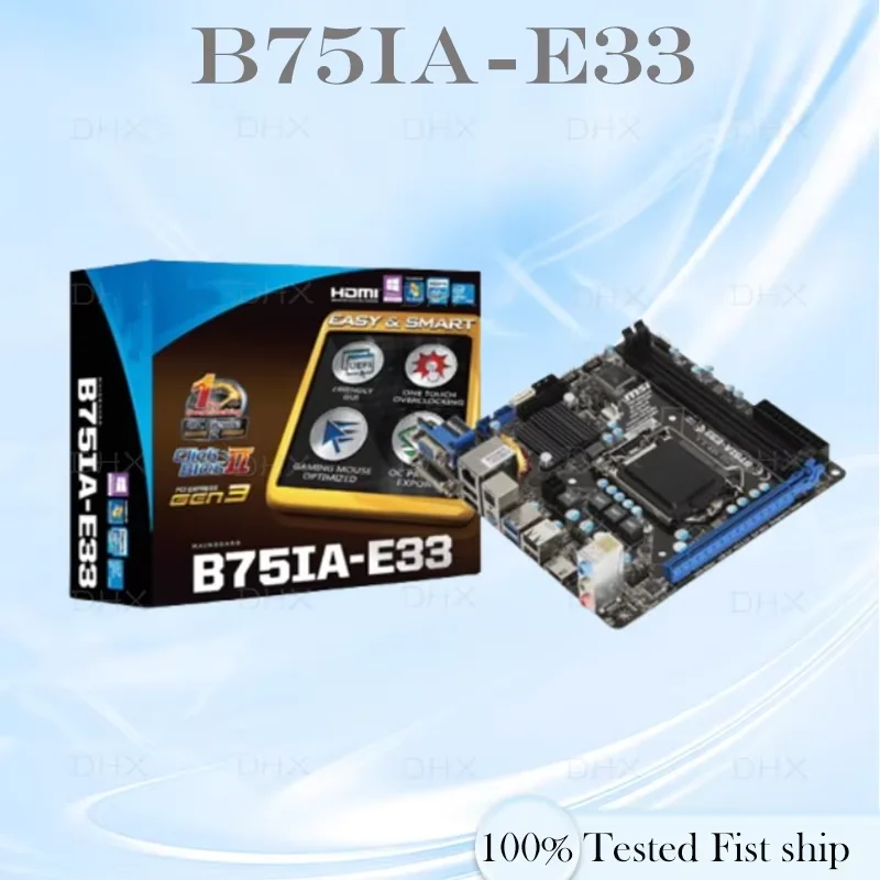 For B75IA-E33 Motherboard 16GB HDMI LGA 1155 DDR3 Mini-ITX B75 Mainboard 100% Tested Fully Work Be Shipp Quickly DH