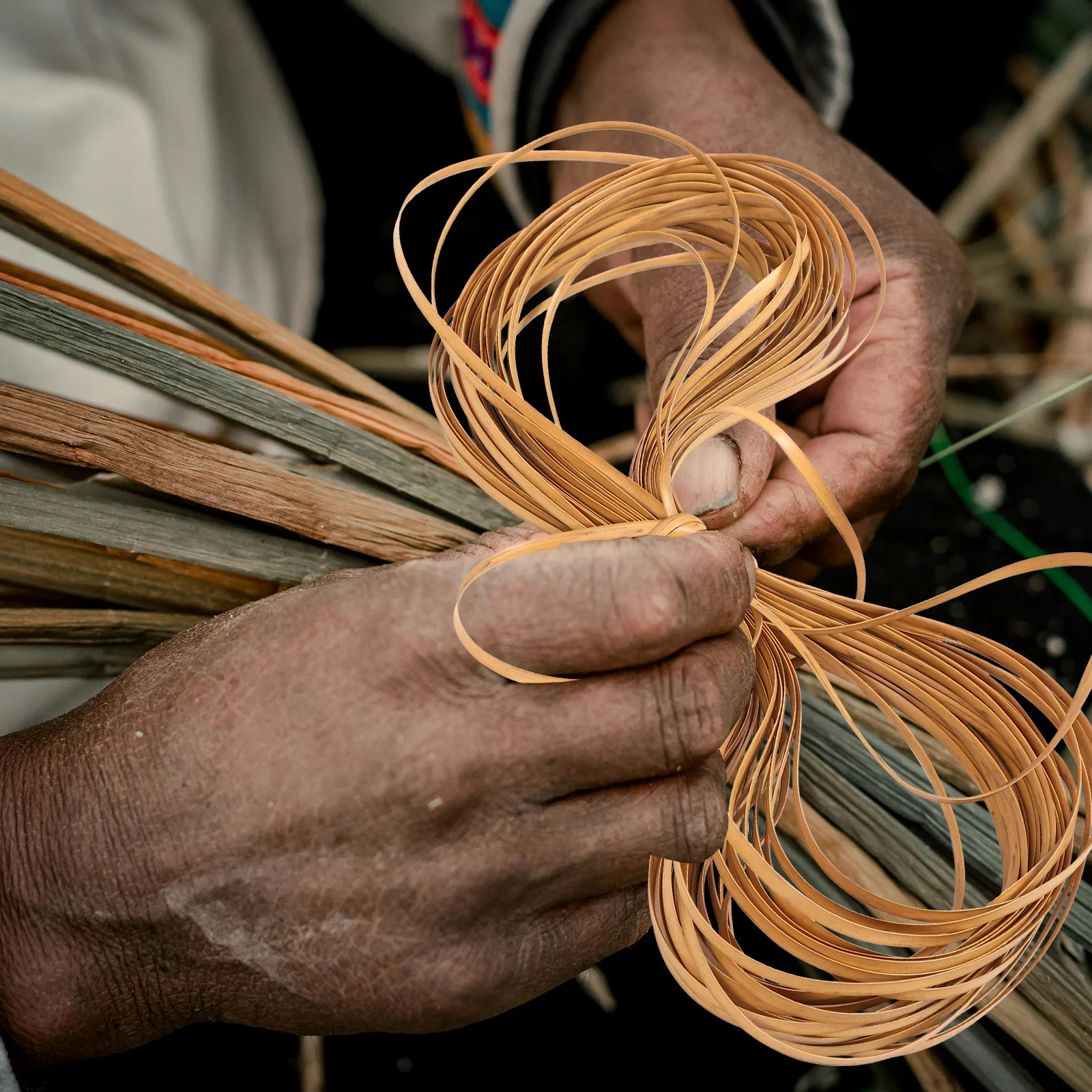 1 لفة لتقوم بها بنفسك شقة البلاستيك الروطان ل كرسي سلة إصلاح النسيج المواد الحرفية ديكور المنزل Pe قصب الحرف اليدوية تخزين حامل #6