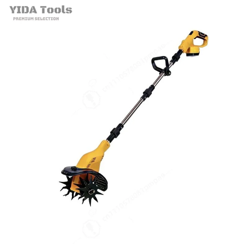 YIDA New Cordless Lithium Cultivator Handheld Electric Tiller Mini Rotary Hoe For Household Farm Soil Turning Loosening