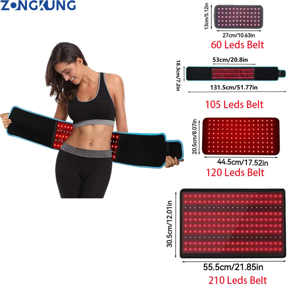 ZONGKUNG-Ceinture à lumière rouge et infrarouge pour tout le corps, grands coussinets LED, taille ronde portable, dos, coussin de ventre, 660nm, 850nm