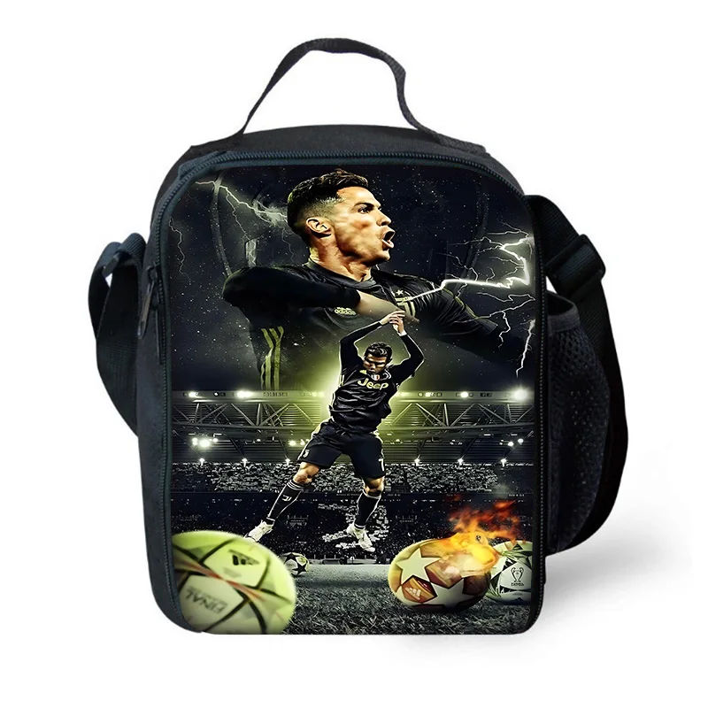 Fiambrera térmica reutilizable para niños y niñas, bolsa de gran capacidad con aislamiento de fútbol CR7, ideal para pícnic y estudiantes