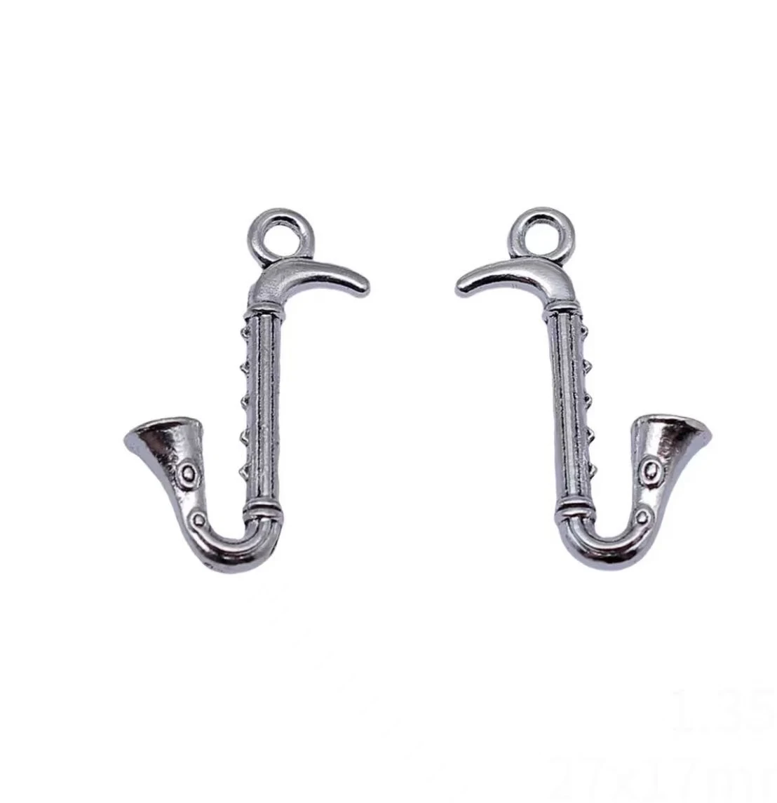 

25pcs 27*17mm Zinc alloy metal saxophone design pendants for handmade accessories HW3364