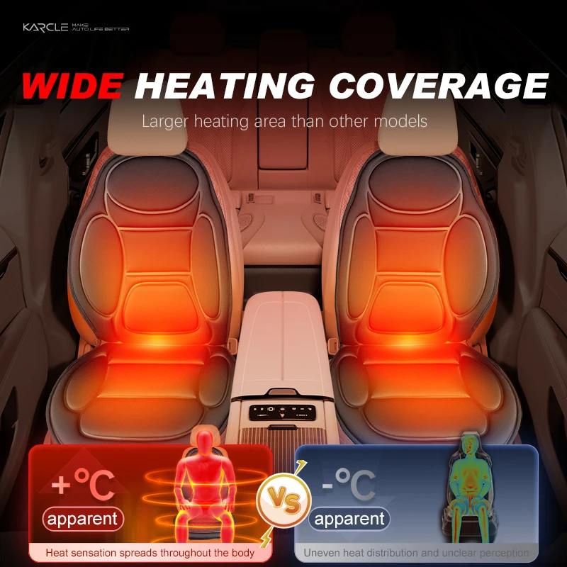 Winter Thicken Heated Car Seat Cover 12V Universal Heating Cushion Warm Non-Slip Butoom Universal Auto Heater Mats Protector Pad