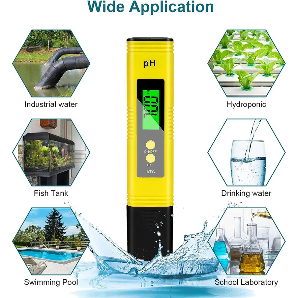 PC101 PH/CL2 Chlorine Tester LCD Digital Water Quality Tester Portable Swimming Pool Spa Aquarium PH Meter Test Accessories