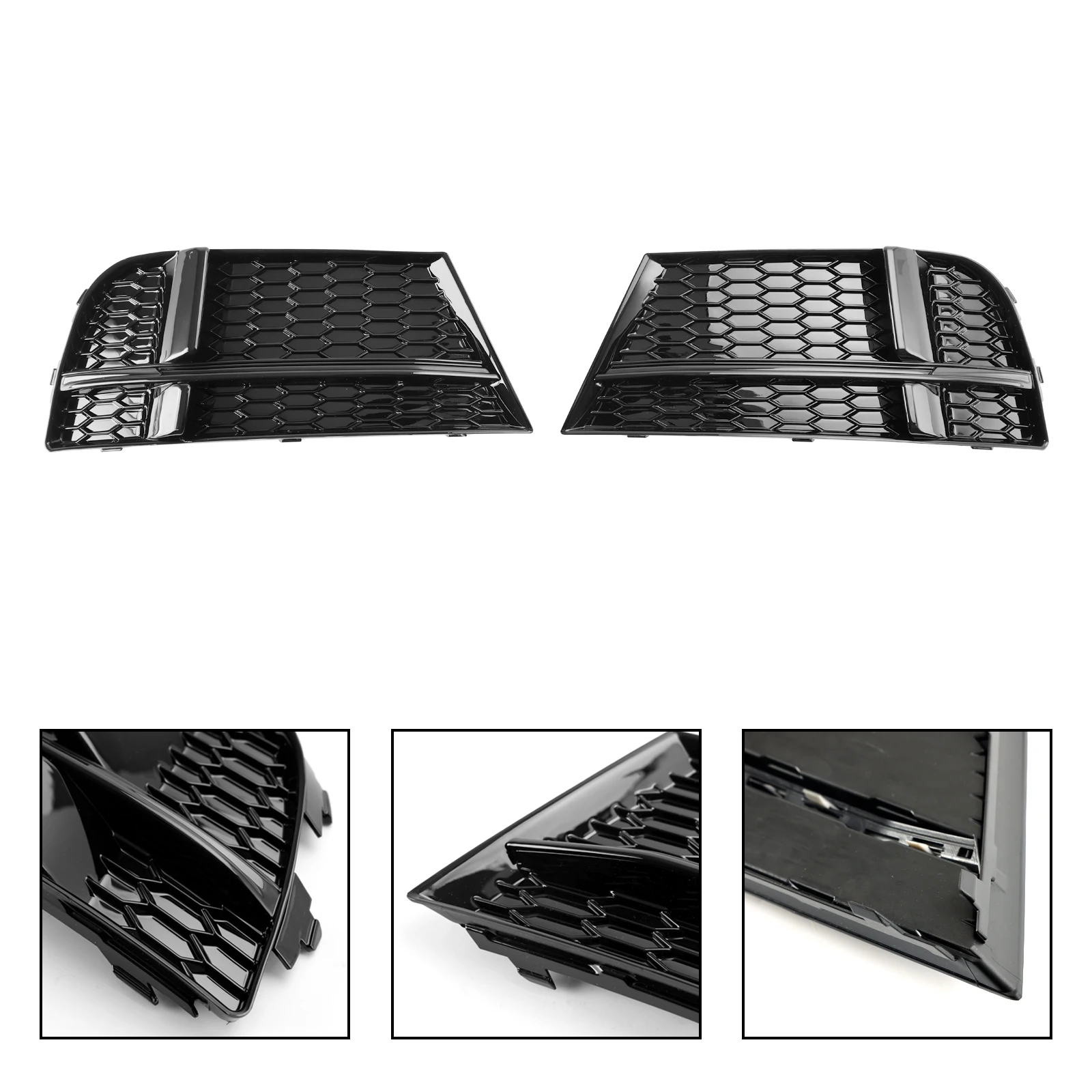 

For Audi A3 8P 2009-2013 Honeycomb Bumper Front Fog Light Grill Grille Cover
