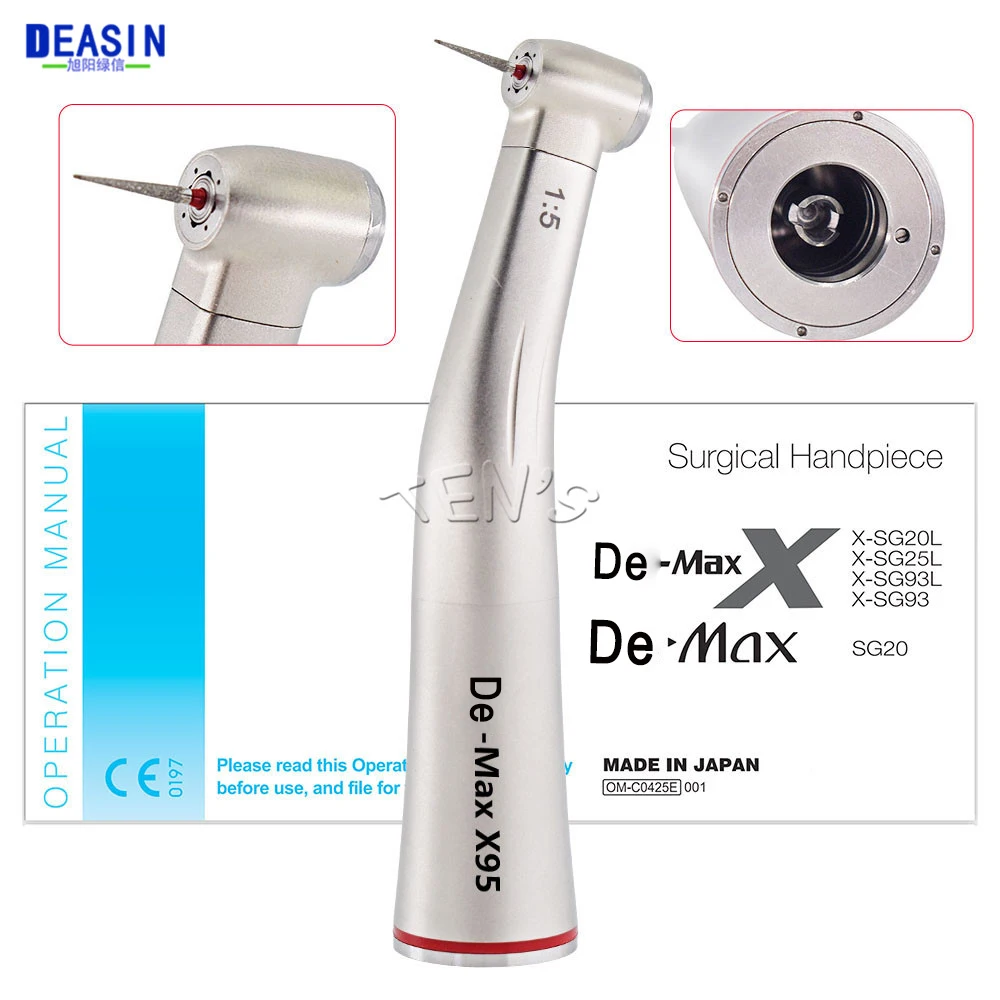 

Dental Low Speed De-Max X95 1:5 Increasing High Speed HandPiece Micromotor Connector Contra Angle Without Fiber Optic