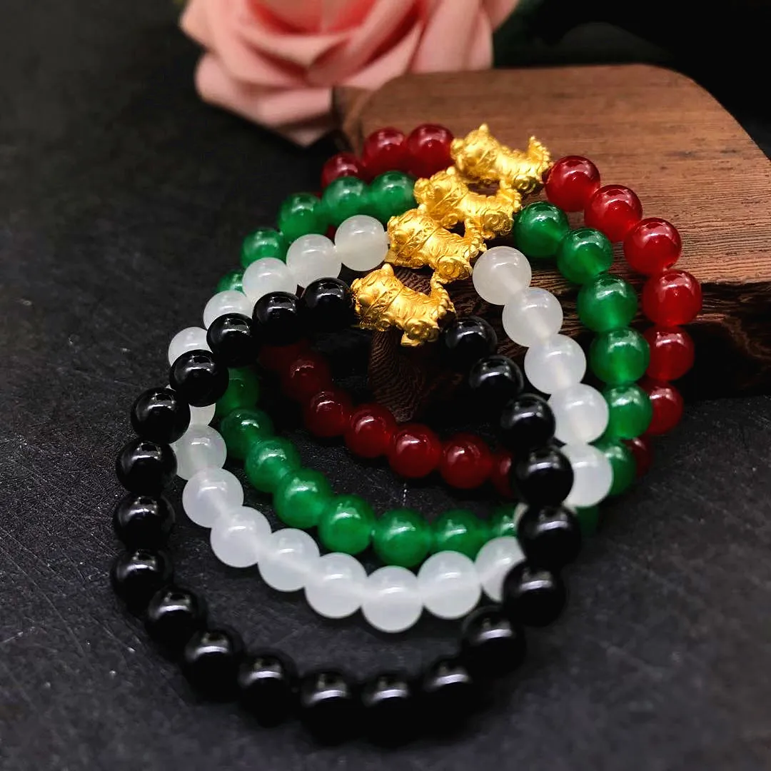 Natural Rock Crystal Beaded Wealth Bracelet PIXIU Bracelet Crystal Beads Bracelet Attract Lucky Gift for Man Woman Couple Gifts