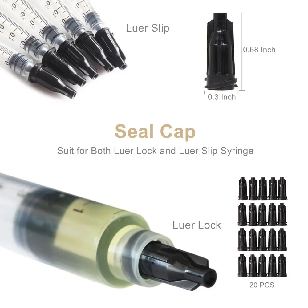 Plastic Syringes Set 14ga-23ga Blunt Tip Needle with Caps Luers Slip Syringe Glue Applicator Multi-functional