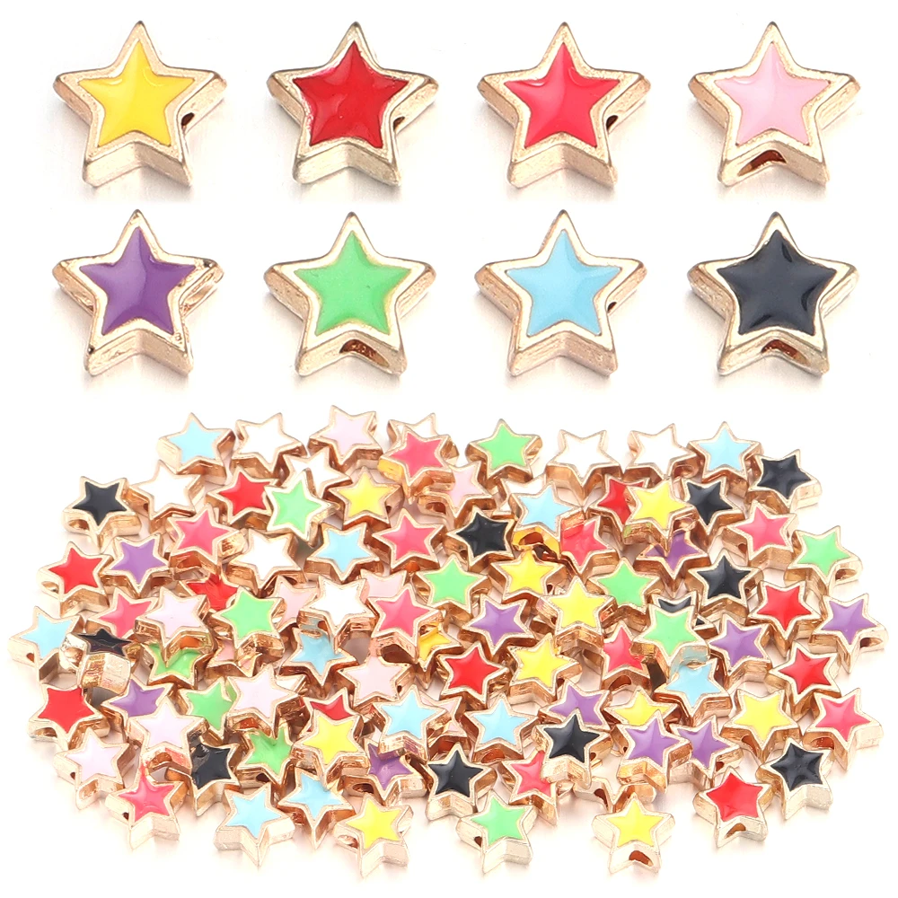 10 Stück/Lot 8mm Legierungs-Doppelseitige Herz-Emaille-Perlen für Schmuckherstellung, Charms, Lose Zwischenperlen, DIY Armband Halskette – Detail 11