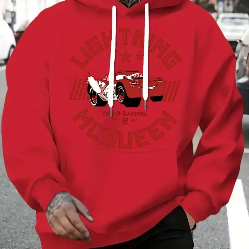 ديزني البرق ماكوين سباق موضوع الرجال هوديي الخريف/الشتاء جديد أزياء غير رسمية للرجال والنساء ملابس الشارع #5