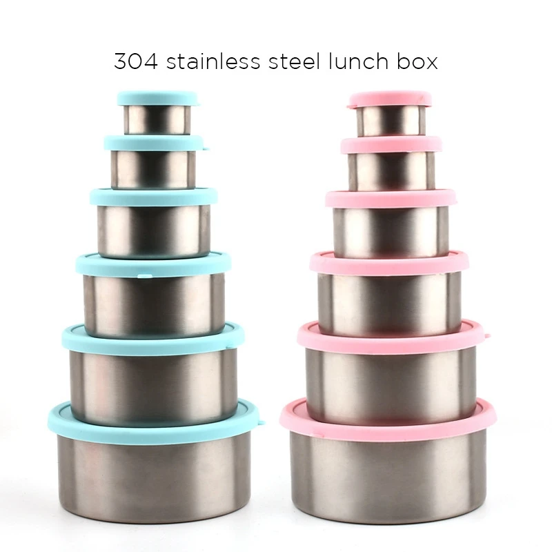 6 шт., герметичный контейнер для закусок, из нержавеющей стали