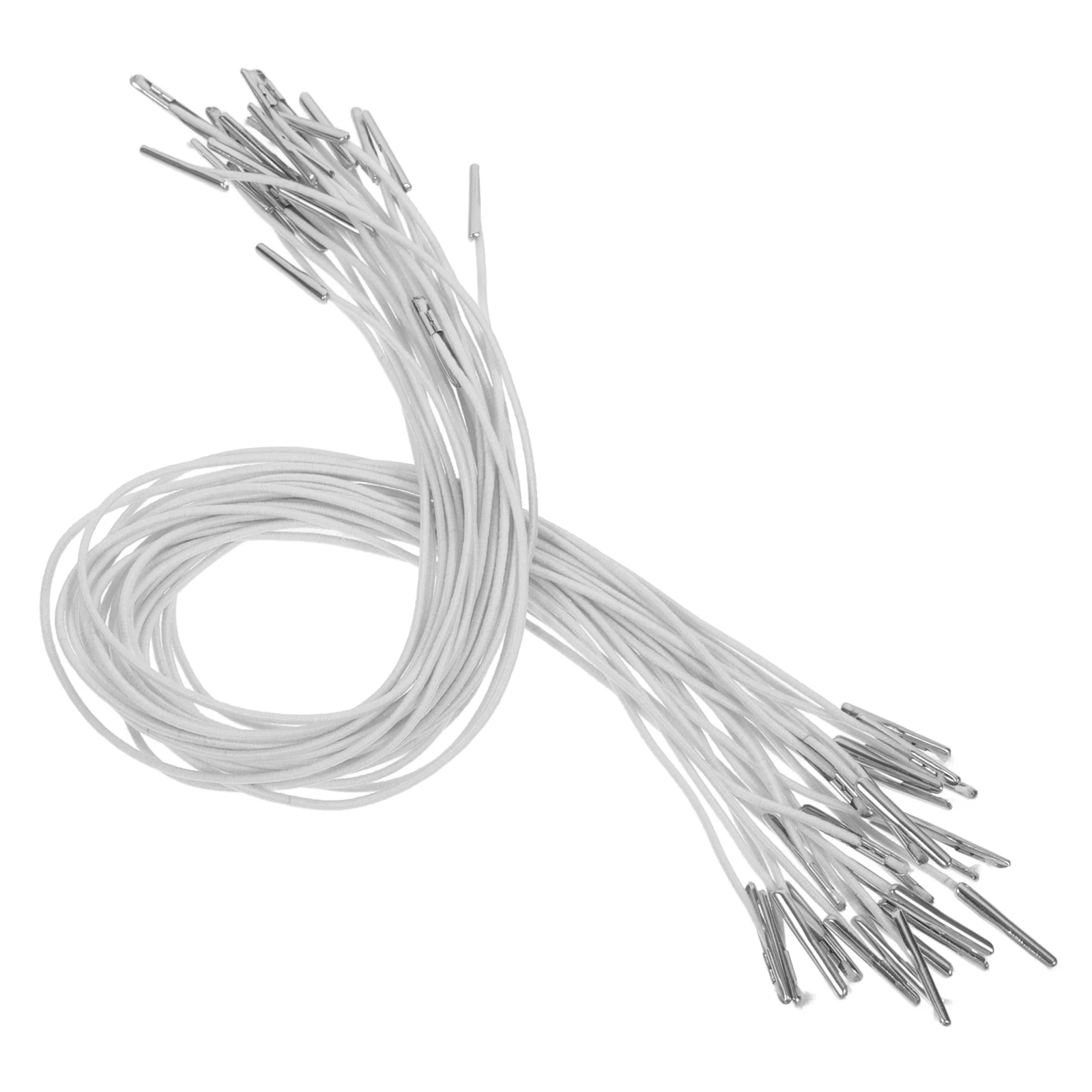25 Pcs Elastic Cord Mask Handmade Line Belt Barbed Cords Stretch Band with Ends DIY Ropes Metal Barbs Fixed