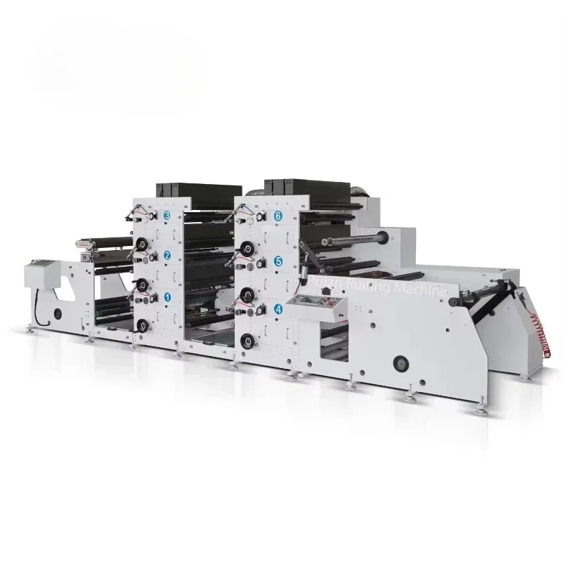 Customized 3+3 Flexographic Print High Quality Paper Cup Film Printing Machine