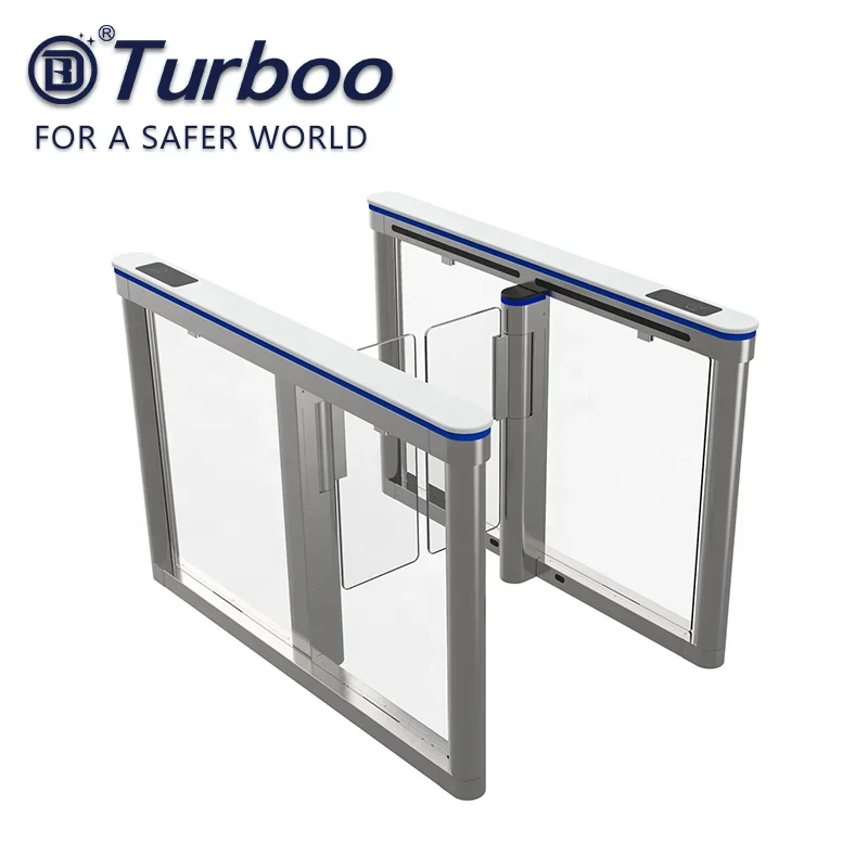 High security RFID optical face recognition pedestrian access control swing turnstile barrier speed gate system for hotels