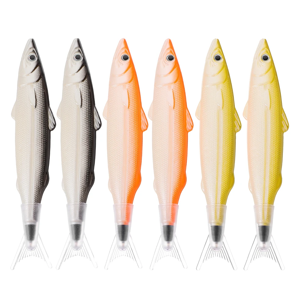 

6pcs Fish Shaped Ballpoint Pens Unique Novelty Plastic Design Kids Office Supplies Cute Kawaii Writing Gifts
