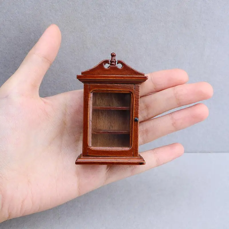 HMA76-1/12 Dollhouse Single-door Wall Rack Storage Cabinet Model Dollhouse Furniture Decoration Toys Dolls House Accessories