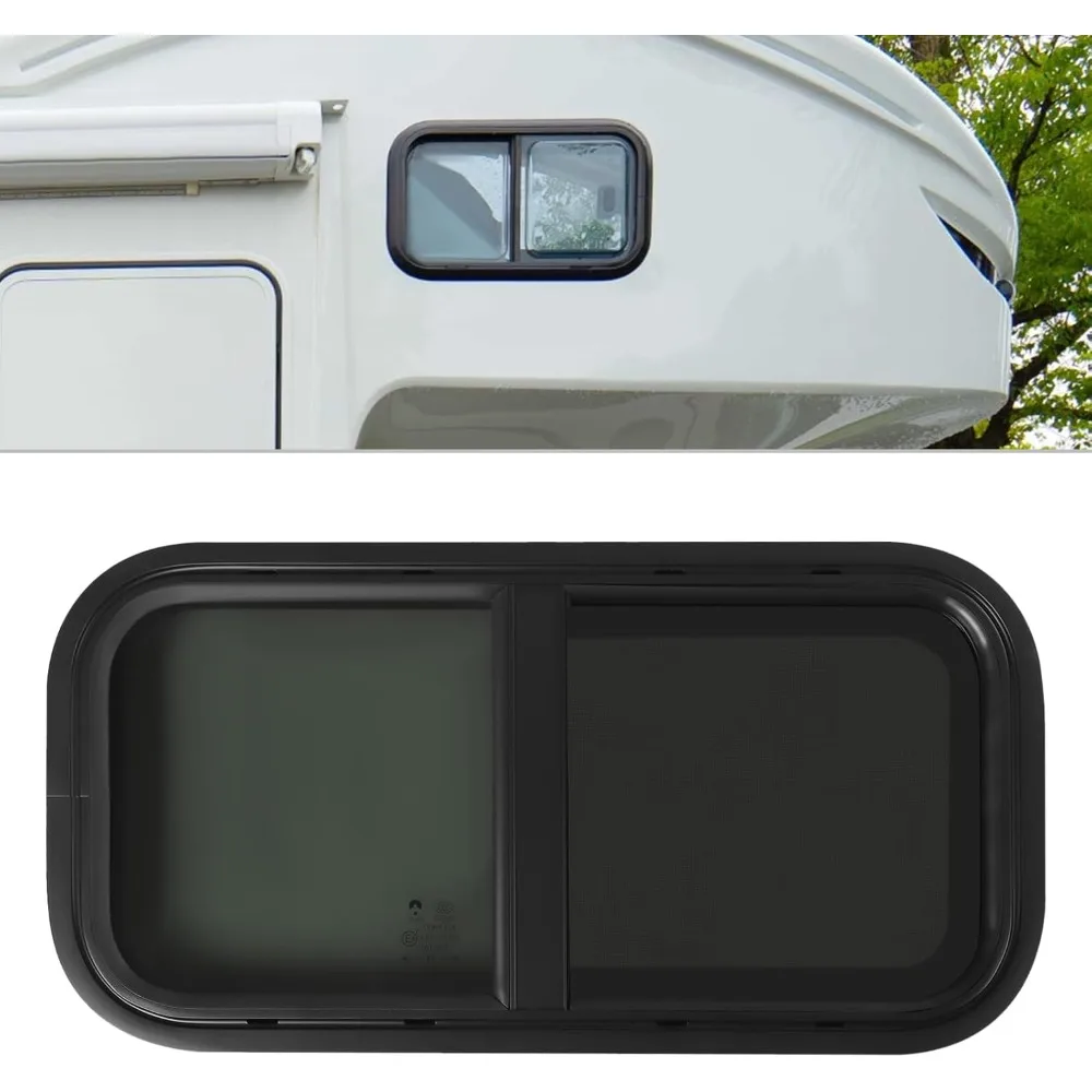 Caravan Window Hinged Window, Motorhome Window Horizontal Sliding Window Camper Caravan Window Motorhome Equipment 600 x 300 mm