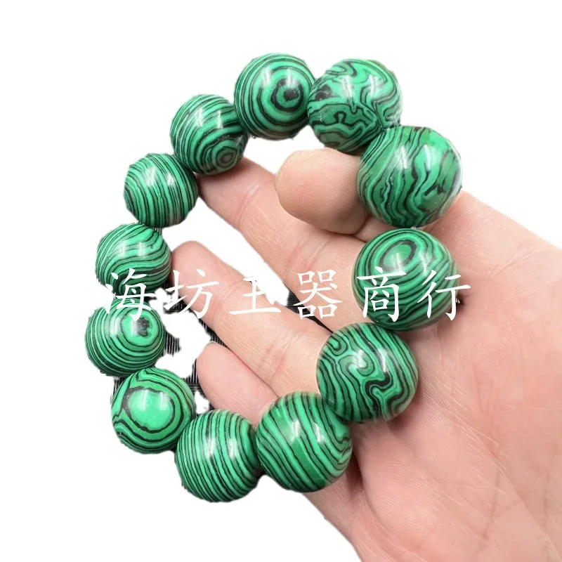 Kunstmatige Malachiet Gegradueerde Streng Imitatie Jade Bal Bracelet 20Mm Grote Armband Mannen En Vrouwen Dezelfde Armband Groothandel