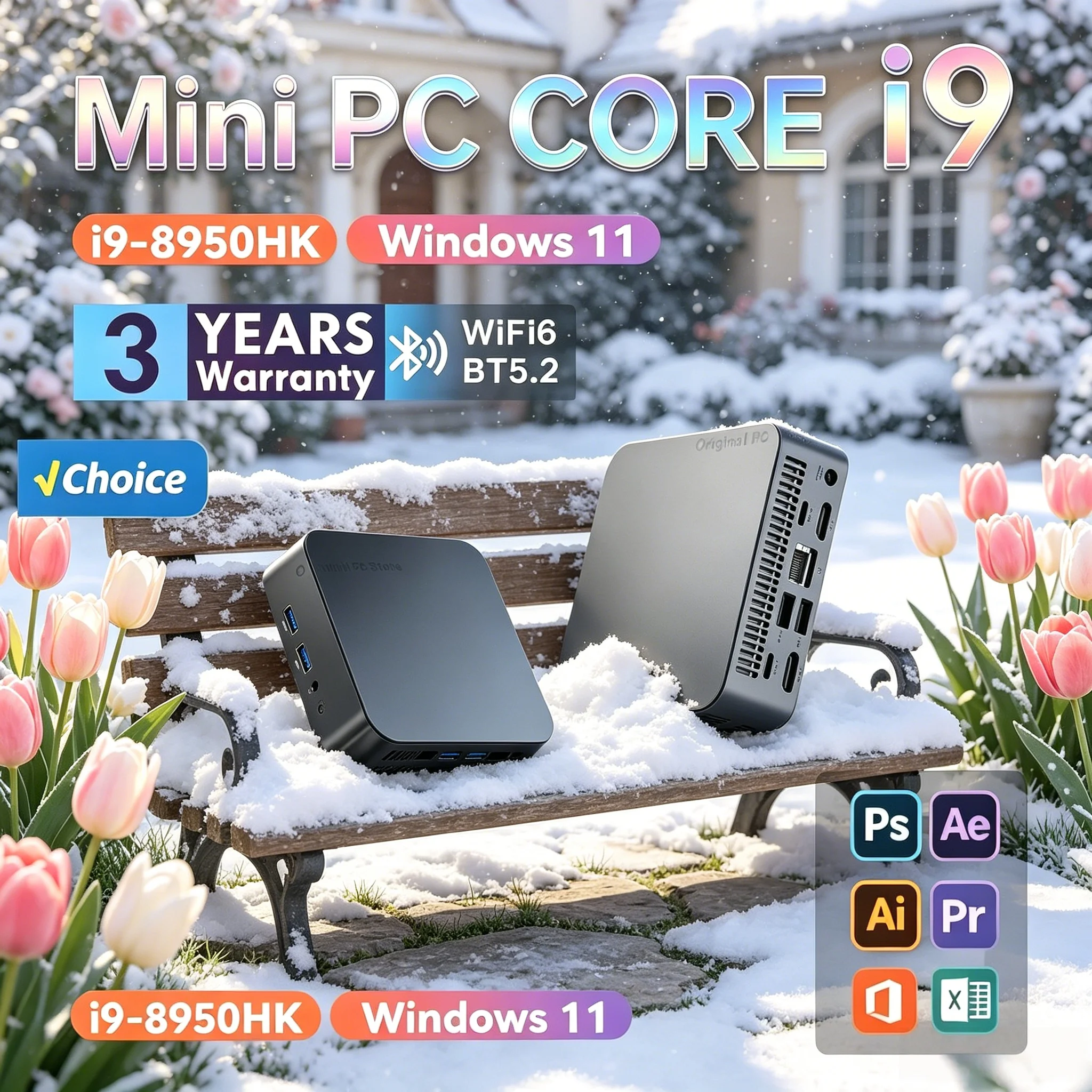 Laptop Fast Running Mini Desktop PC Intel Core I9 16GB RAM 2TB Solid State Drive Win11 WiFi6 BT5.2 Entertainment Mini Host
