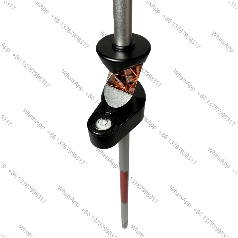 Mini 360 Degree Prism For Total Station Replace GRZ101 Mini Prism Survey + 4 Poles With Soft Bag + A Bubble