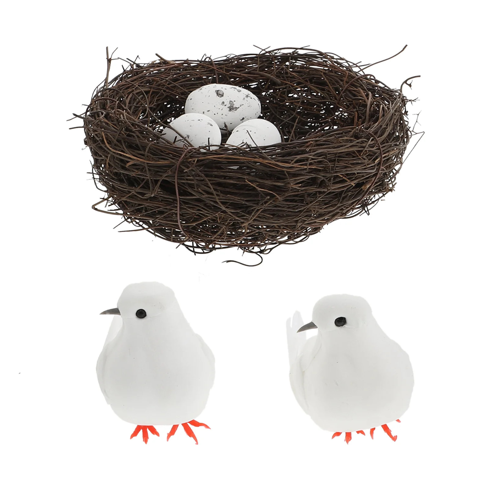 Eggs Pigeon Model Decor Miniature Animal Figurines Foam Decoration Christmas Artificial Nests