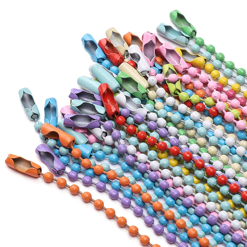 

20/40/60 Piece Set Of Colorful Spray Painted Iron Ball Chains Suitable For DIY Jewelry And Packaging Multifunctional Handicrafts