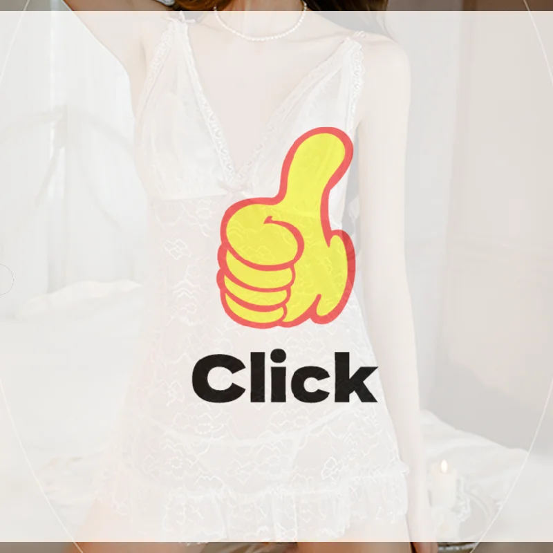 

Lingerie Suspenders Lace V-neck Nightdress See-through Pure Women Home Pajamas
