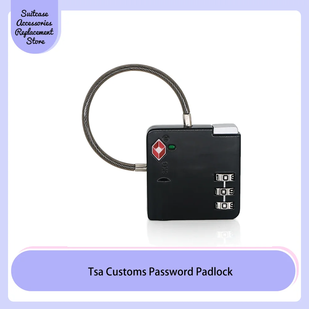 

TSA steel wire rope customs code lock zinc alloy customs padlock TSA code lock lightweight and portable