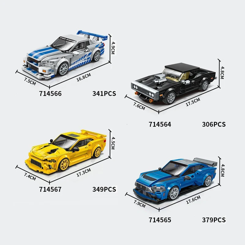 

Speed Champion Building Block Vehicle Supercar Charger Mustangs GTR Camaroes Brick Racing Super Sport Car Toys For Boys Gift