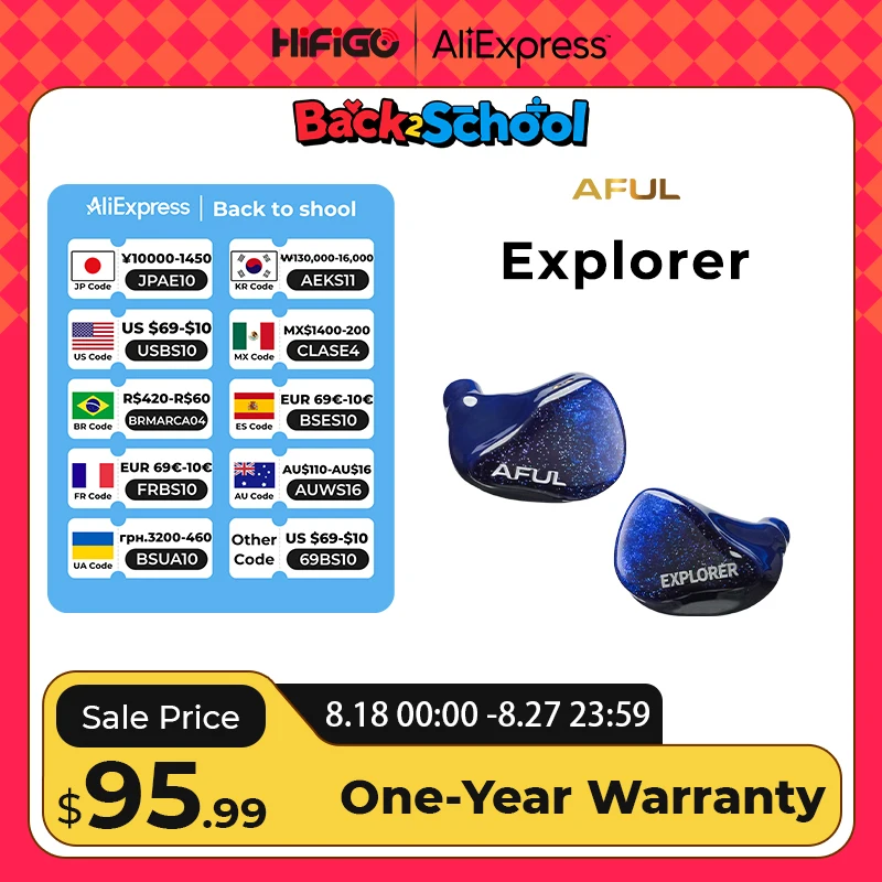 

HiFiGo AFUL Explorer Wired Hybrid Earphones, 1DD+2BA Hybrid In-Ear Monitors for Deep Bass | Performer5 Performer8 Magicone