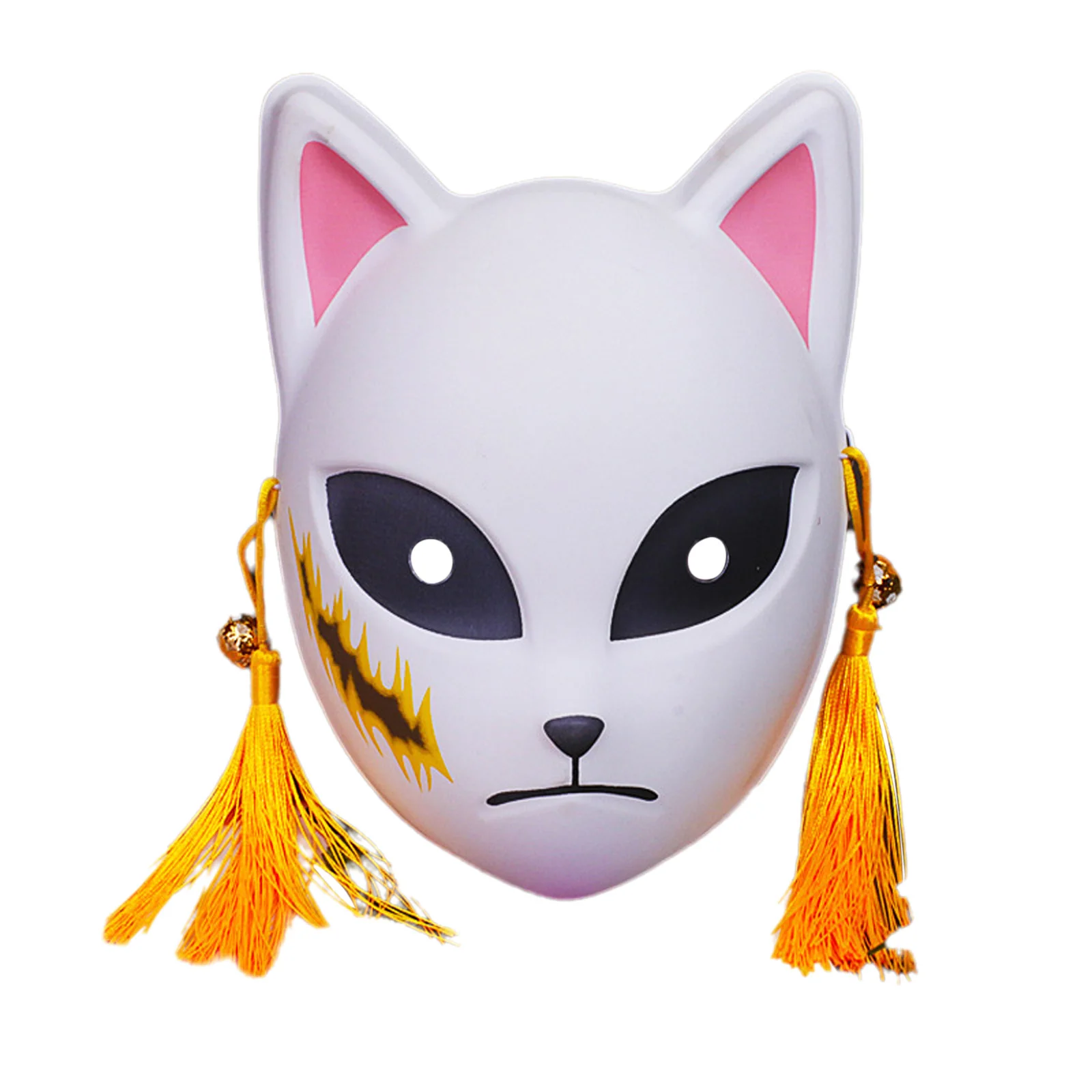 Stijlvol Fox-masker met anime-personage met realistische Fox-functies en kwastdetails Gezichtsmasker voor Halloween-kostuumevenementen